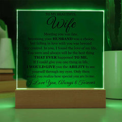 To My Beautiful Wife (Printed) – Acrylic Square - The Best Shop 4U
