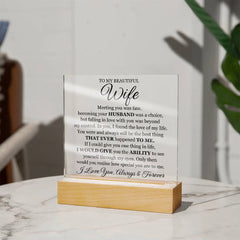 To My Beautiful Wife (Printed) – Acrylic Square - The Best Shop 4U