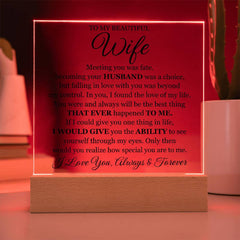 To My Beautiful Wife (Printed) – Acrylic Square - The Best Shop 4U