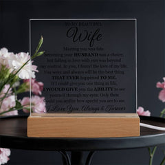 To My Beautiful Wife (Printed) – Acrylic Square - The Best Shop 4U