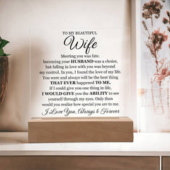 To My Beautiful Wife (Printed) – Acrylic Square - The Best Shop 4U