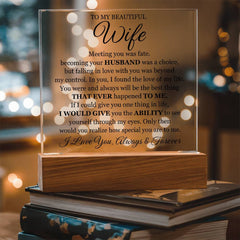 To My Beautiful Wife (Printed) – Acrylic Square - The Best Shop 4U