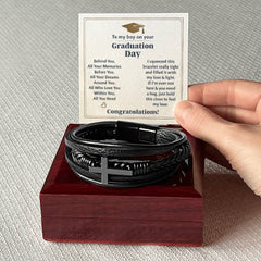 To My Boy Graduation Memories (Love You Forever) – Cross Bracelet - The Best Shop 4U