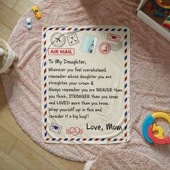 To My Braver Daughter I Love You (From Mom) – Sherpa Fleece Blanket - The Best Shop 4U