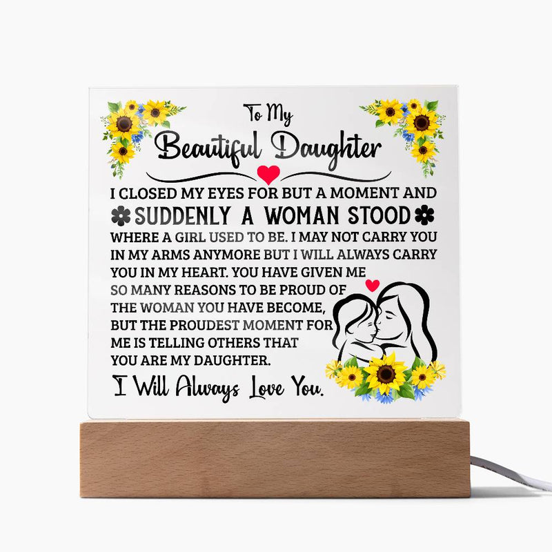 To My Daughter – Acrylic Square - The Best Shop 4U