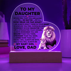 To My Daughter Braver – Acrylic Heart Plaque - The Best Shop 4U