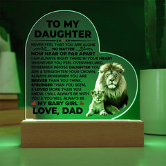 To My Daughter Braver – Acrylic Heart Plaque - The Best Shop 4U