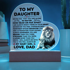 To My Daughter Braver – Acrylic Heart Plaque - The Best Shop 4U