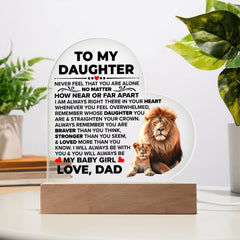 To My Daughter Braver – Acrylic Heart Plaque - The Best Shop 4U