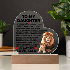 To My Daughter Braver – Acrylic Heart Plaque - The Best Shop 4U