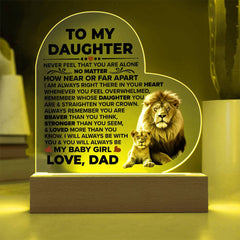 To My Daughter Braver – Acrylic Heart Plaque - The Best Shop 4U