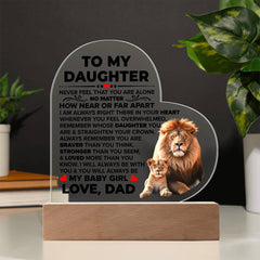To My Daughter Braver – Acrylic Heart Plaque - The Best Shop 4U