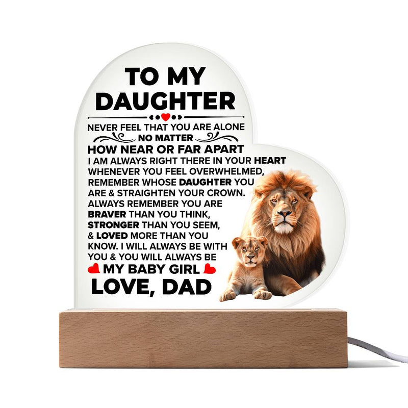 To My Daughter Braver – Acrylic Heart Plaque - The Best Shop 4U