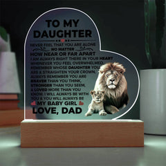 To My Daughter Braver – Acrylic Heart Plaque - The Best Shop 4U