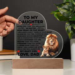 To My Daughter Braver – Acrylic Heart Plaque - The Best Shop 4U