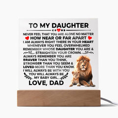 To My Daughter Braver – Acrylic Square - The Best Shop 4U