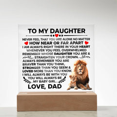 To My Daughter Braver – Acrylic Square - The Best Shop 4U