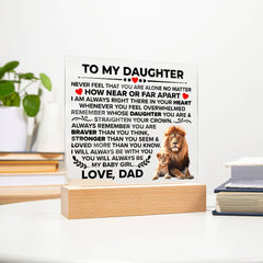 To My Daughter Braver – Acrylic Square - The Best Shop 4U
