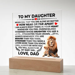 To My Daughter Braver – Acrylic Square - The Best Shop 4U