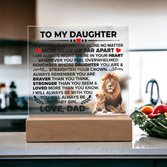 To My Daughter Braver – Acrylic Square - The Best Shop 4U