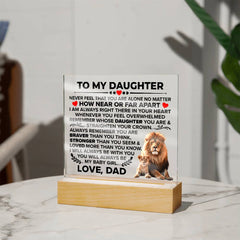 To My Daughter Braver – Acrylic Square - The Best Shop 4U
