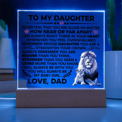 To My Daughter Braver – Acrylic Square - The Best Shop 4U