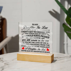 To My Daughter - in - Law Honor – Acrylic Square - The Best Shop 4U