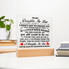 To My Daughter - in - Law Honor – Acrylic Square - The Best Shop 4U