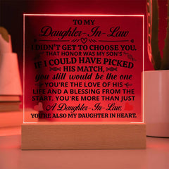 To My Daughter - in - Law Honor – Acrylic Square - The Best Shop 4U