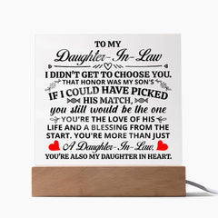 To My Daughter - in - Law Honor – Acrylic Square - The Best Shop 4U