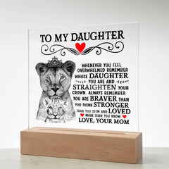 To My Daughter Lion Crown – Acrylic Square - The Best Shop 4U