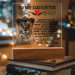 To My Daughter Lion Crown – Acrylic Square - The Best Shop 4U