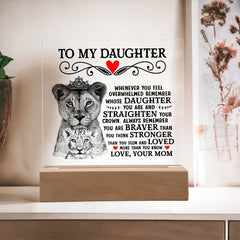To My Daughter Lion Crown – Acrylic Square - The Best Shop 4U