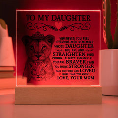 To My Daughter Lion Crown – Acrylic Square - The Best Shop 4U