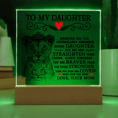 To My Daughter Lion Crown – Acrylic Square - The Best Shop 4U
