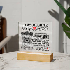To My Daughter Lion Crown – Acrylic Square - The Best Shop 4U