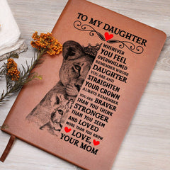 To My Daughter Lion Crown – Leather Journal - The Best Shop 4U