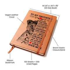 To My Daughter Lion Crown – Leather Journal - The Best Shop 4U