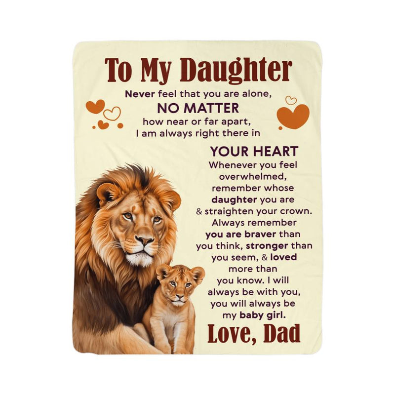 To My Daughter Never Feel Alone – Sherpa Fleece Blanket - The Best Shop 4U