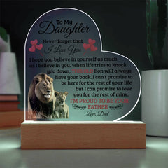 To My Daughter Old Lion – Acrylic Heart Plaque - The Best Shop 4U