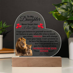To My Daughter Old Lion – Acrylic Heart Plaque - The Best Shop 4U