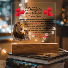 To My Daughter Old Lion – Acrylic Square - The Best Shop 4U