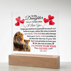 To My Daughter Old Lion – Acrylic Square - The Best Shop 4U