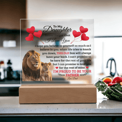 To My Daughter Old Lion – Acrylic Square - The Best Shop 4U