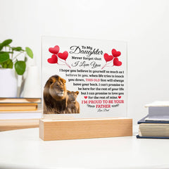 To My Daughter Old Lion – Acrylic Square - The Best Shop 4U