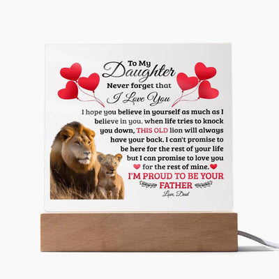 To My Daughter Old Lion – Acrylic Square - The Best Shop 4U
