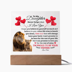 To My Daughter Old Lion – Acrylic Square - The Best Shop 4U