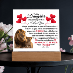 To My Daughter Old Lion – Acrylic Square - The Best Shop 4U