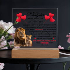 To My Daughter Old Lion – Acrylic Square - The Best Shop 4U