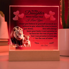 To My Daughter Old Lion – Acrylic Square - The Best Shop 4U